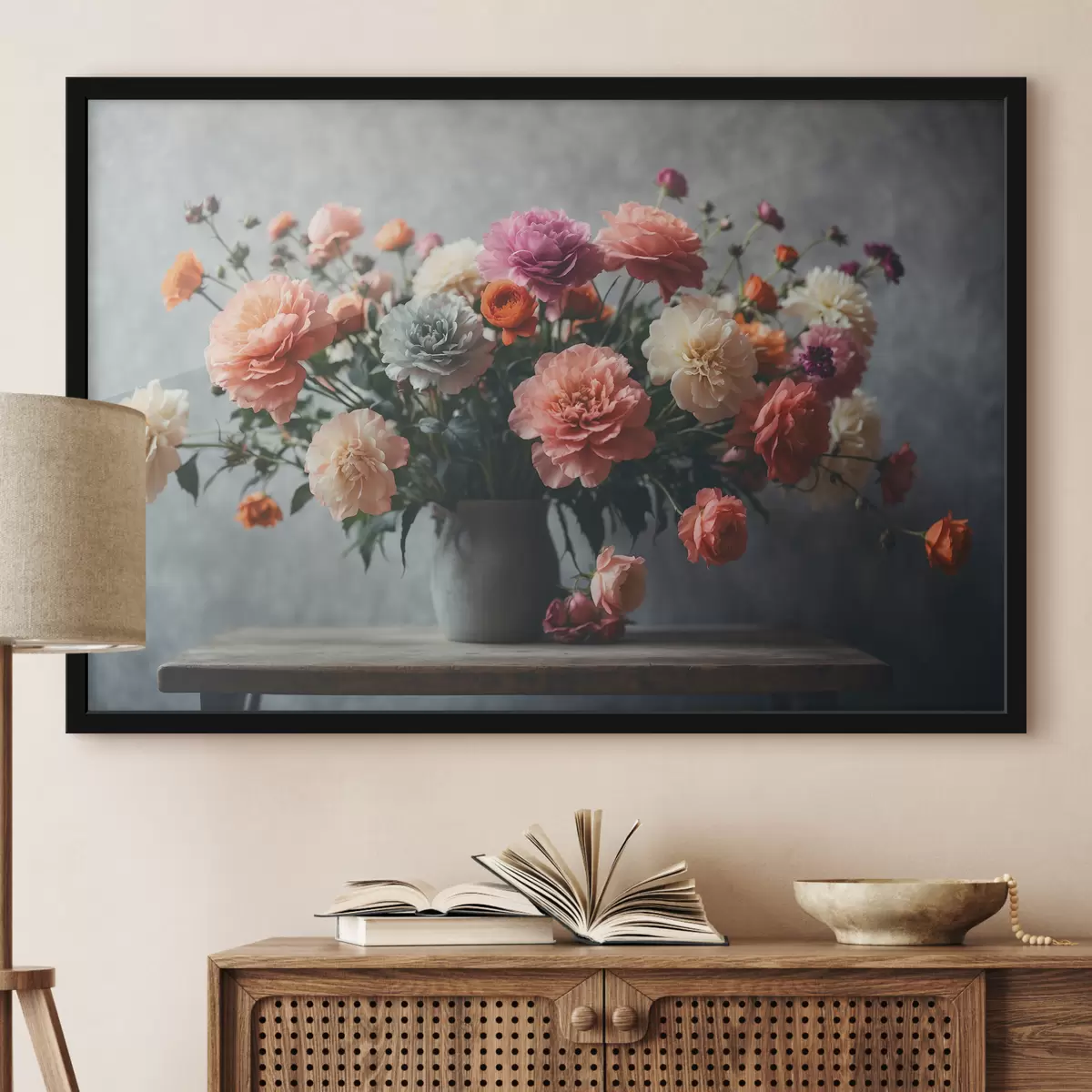 Plakat Lillekimp vaasis laual f39859