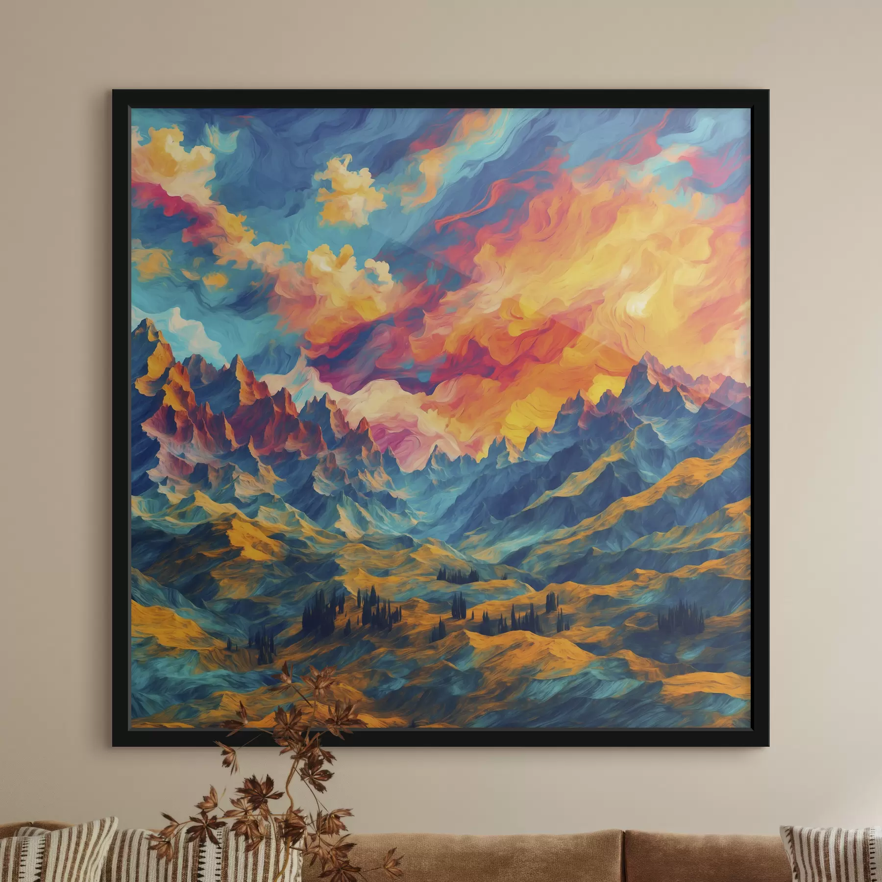 Pilt Abstraktne vaade mägedele f39861