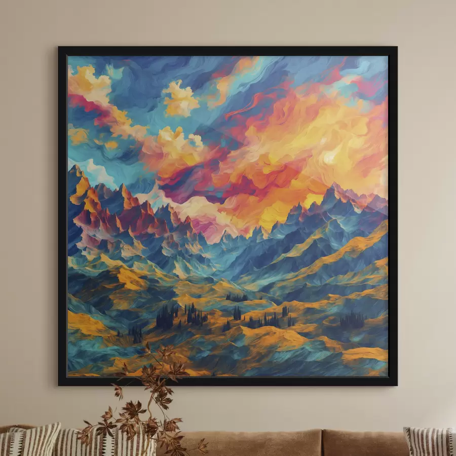 Fototapeedid Abstraktne vaade mägedele f39861