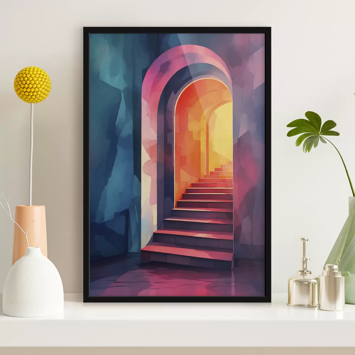 Plakat Mitmetasandiline sissepääs akvarelliga f39863