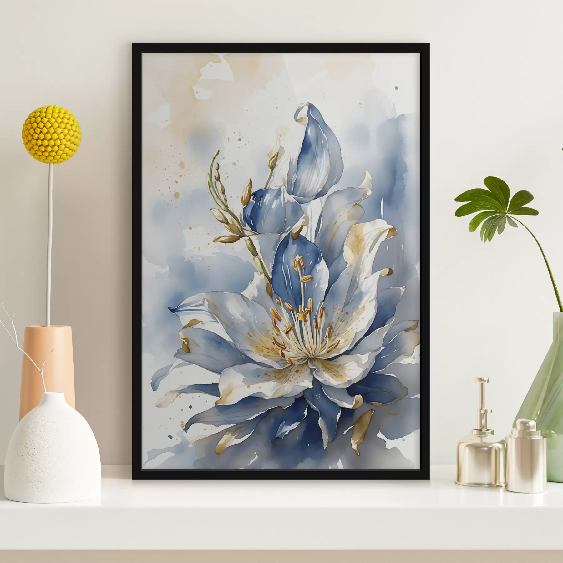 Fototapeedid Sinine liilia akvarelliga f39872