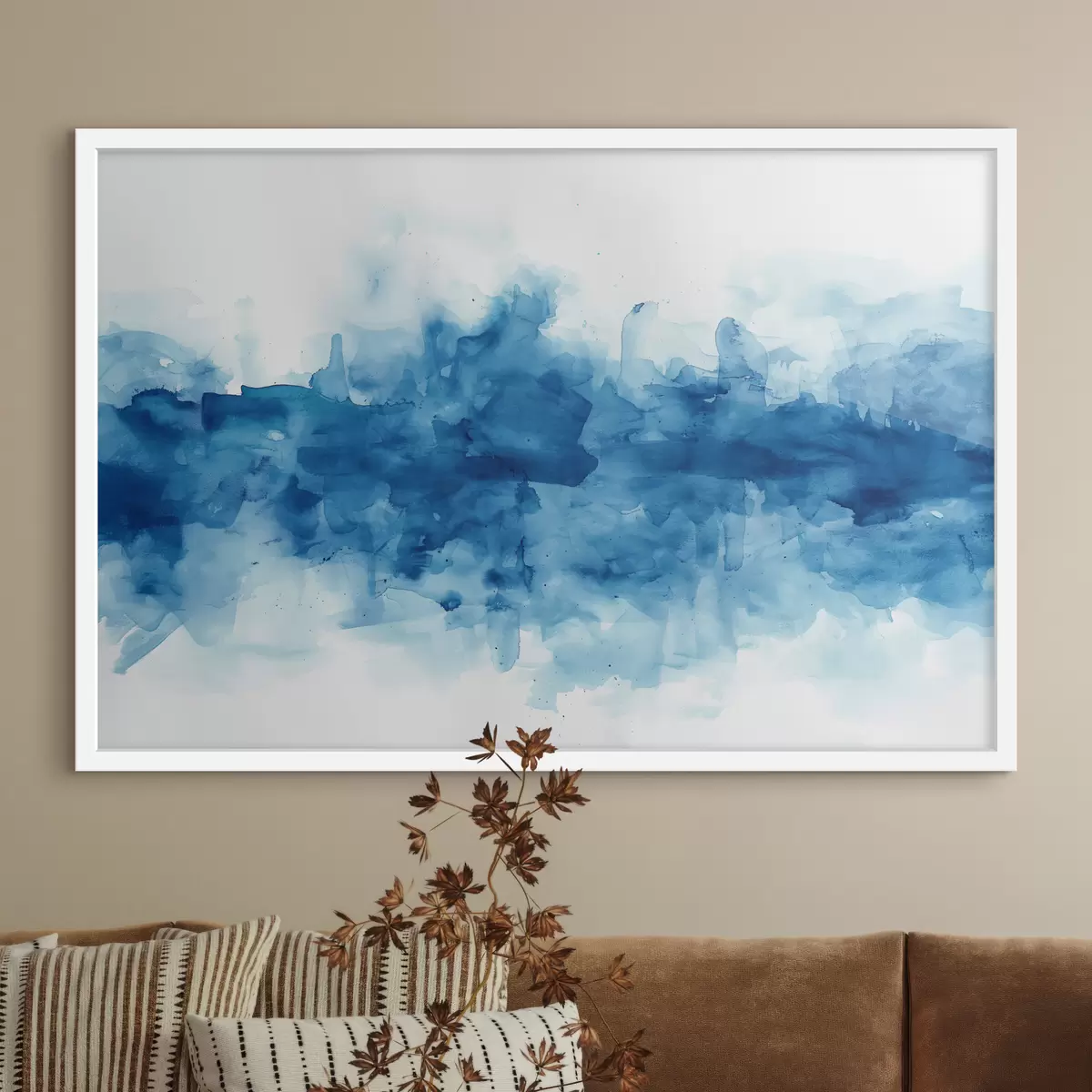 Plakat Akvarell, laigud, sinine f39954