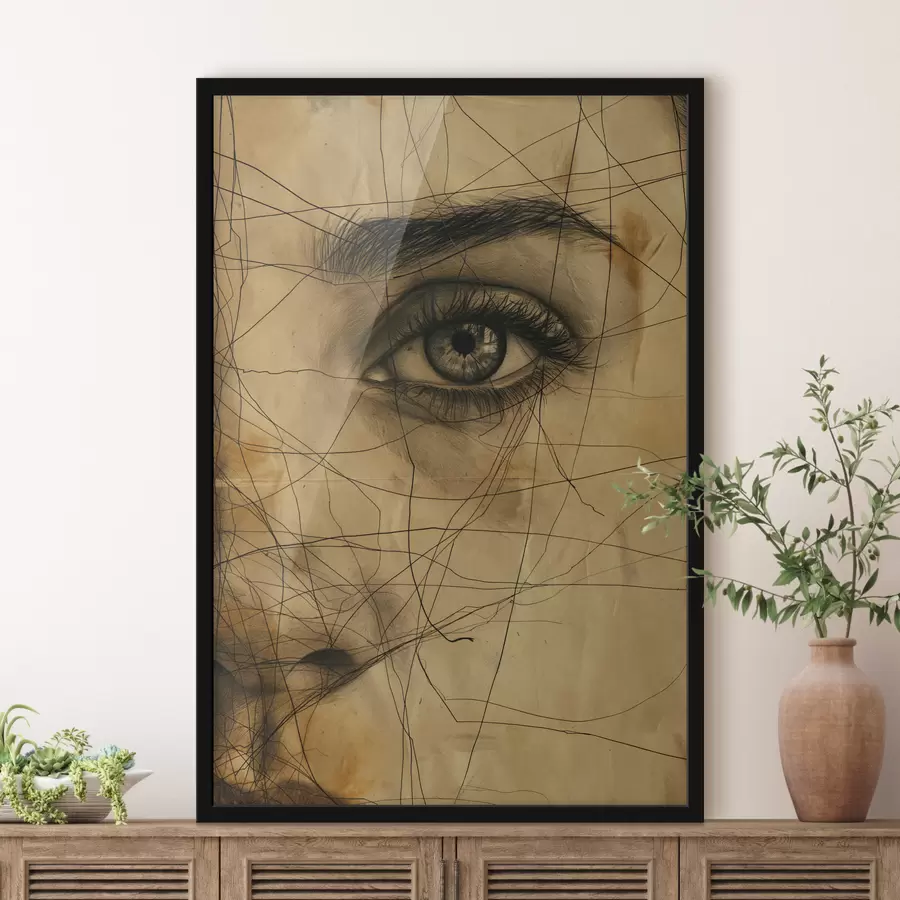 Fototapeedid Jooned, pliiats, abstraktsioon, antiik, tüdruk f39960