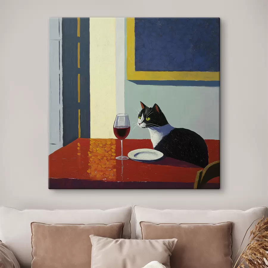 Pilt Kass ja klaas veini s39913