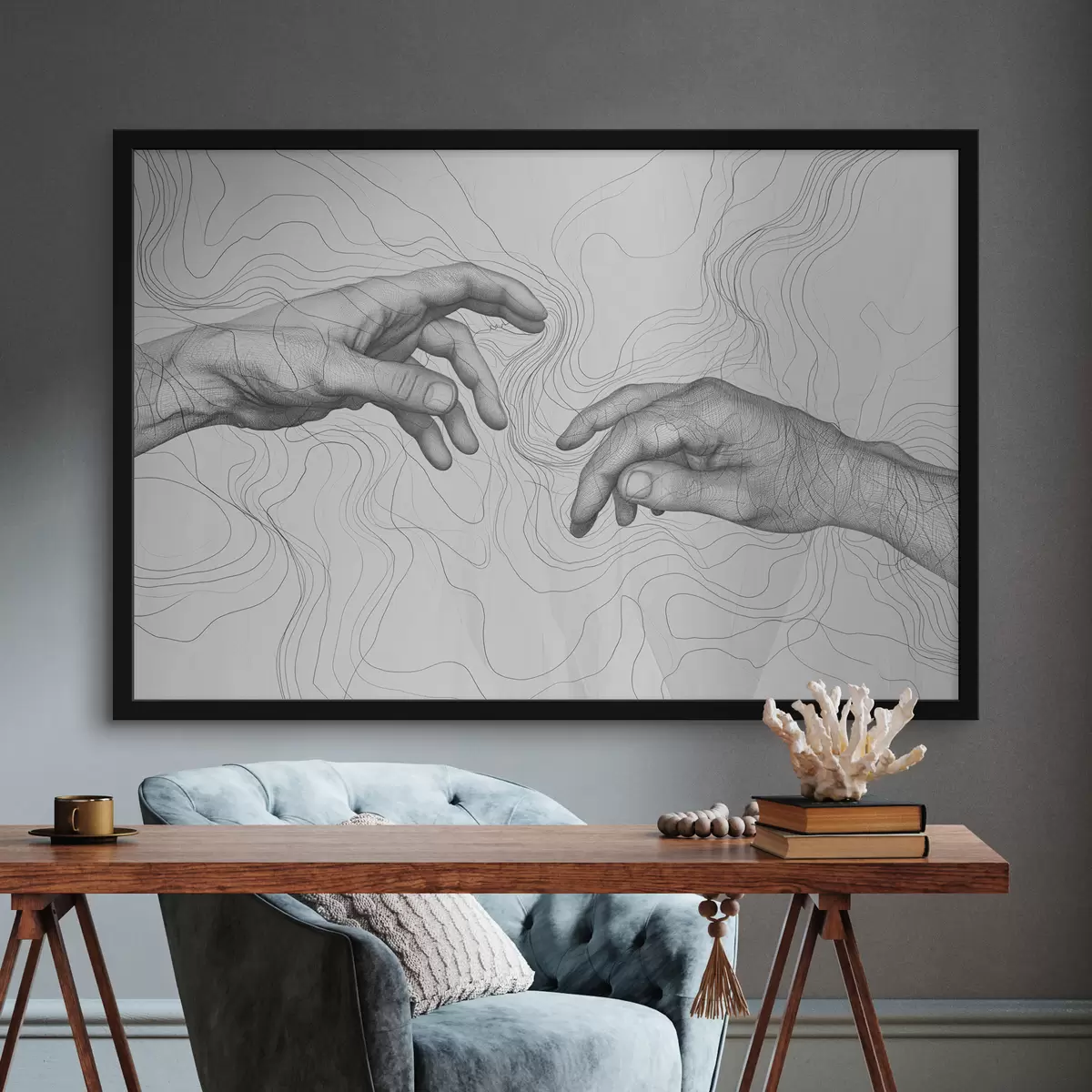 Plakat Käed, abstraktsioon, joonjoonistus f39999