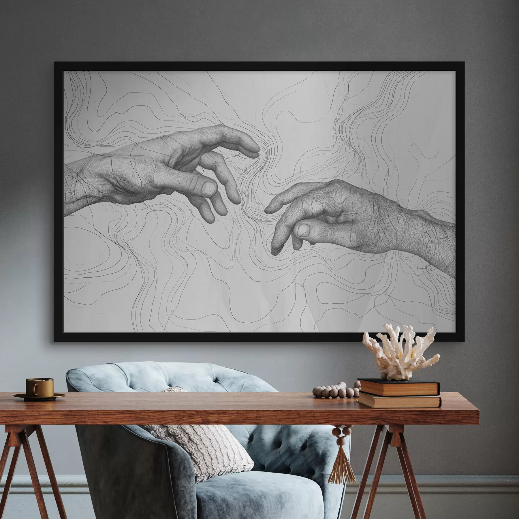 Pilt Käed, abstraktsioon, joonjoonistus f39999