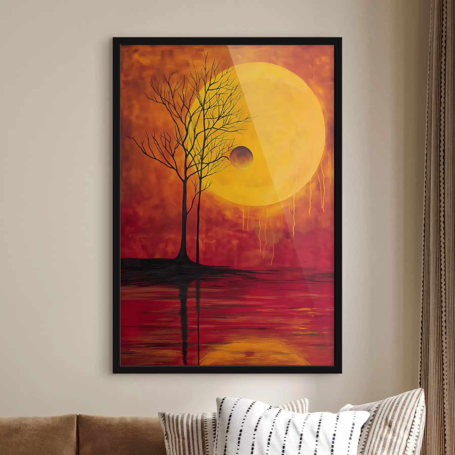 Pilt Abstraktsioon, päike, punane, kollane f40005