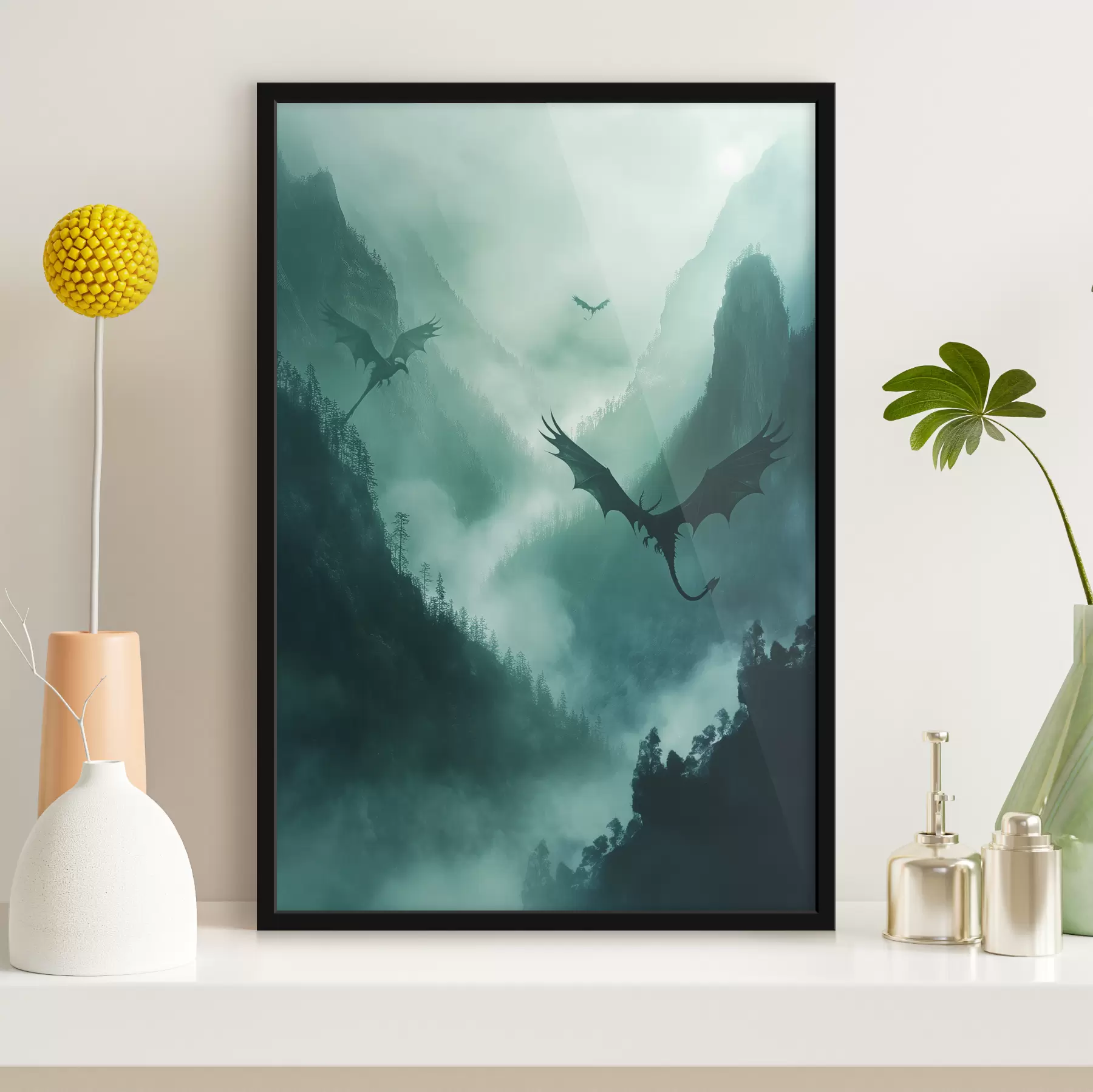 Pilt Kaks draakonit, roheline f40011