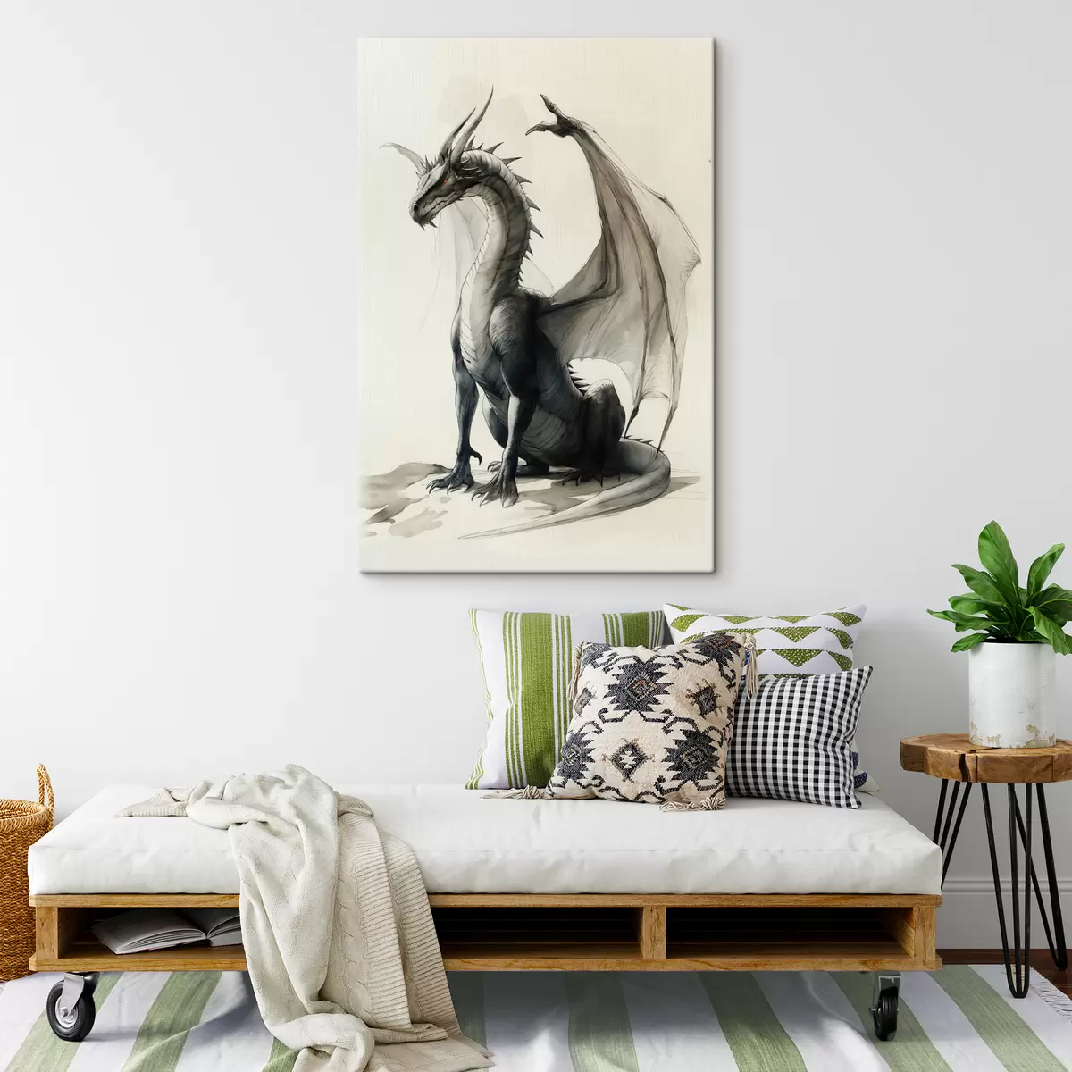 Pilt Draakon, värvid, akvarell, beež s40003