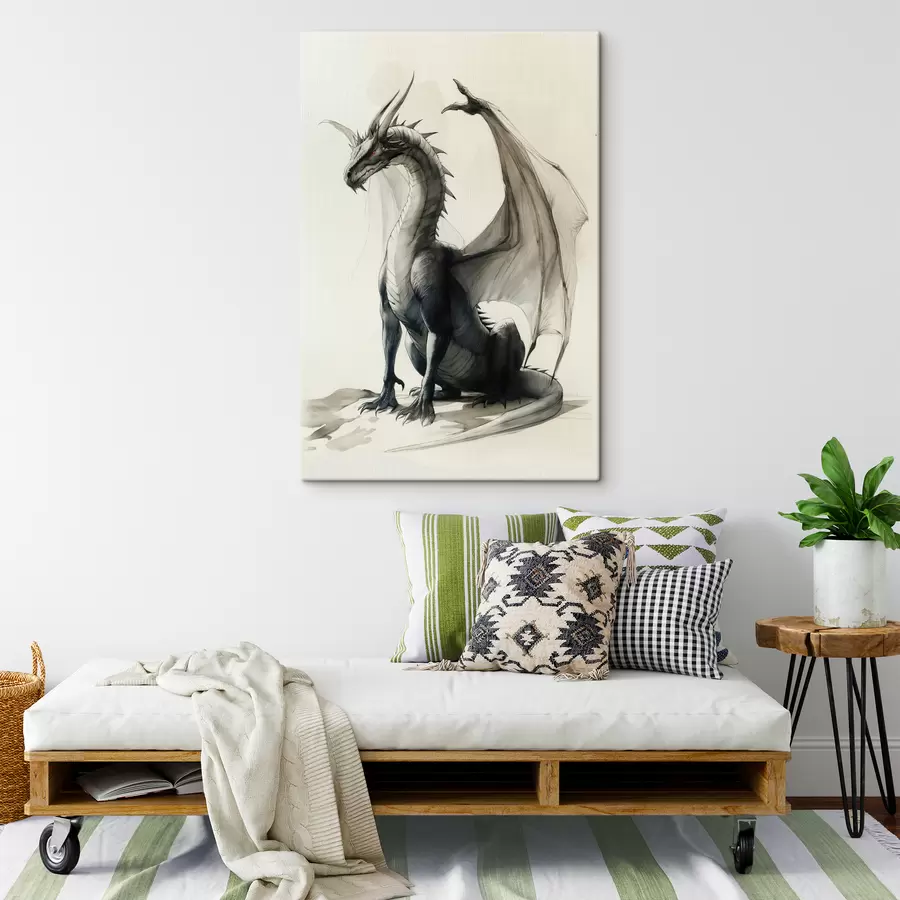 Pilt Draakon, värvid, akvarell, beež s40003