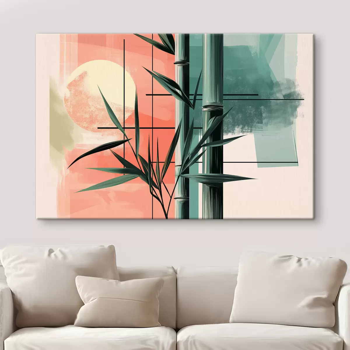 Pilt Abstraktne bambuse ja päikesega s39898