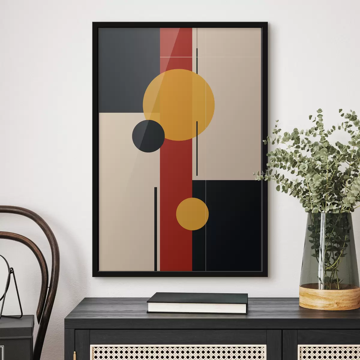 Plakat Abstraktsioon geomeetriliste kujunditega f39897