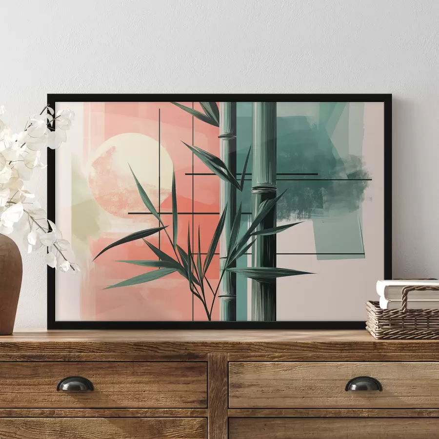 Fototapeedid Abstraktne bambuse ja päikesega f39898