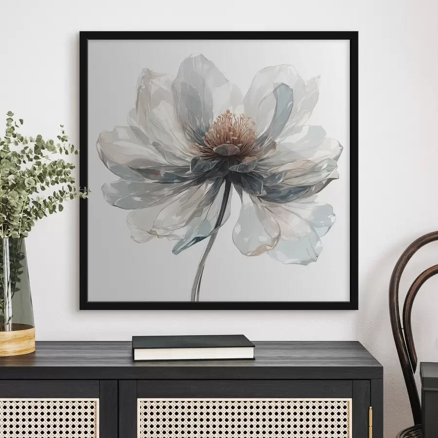 Fototapeedid Läbipaistev sinine lill valgel taustal f40067