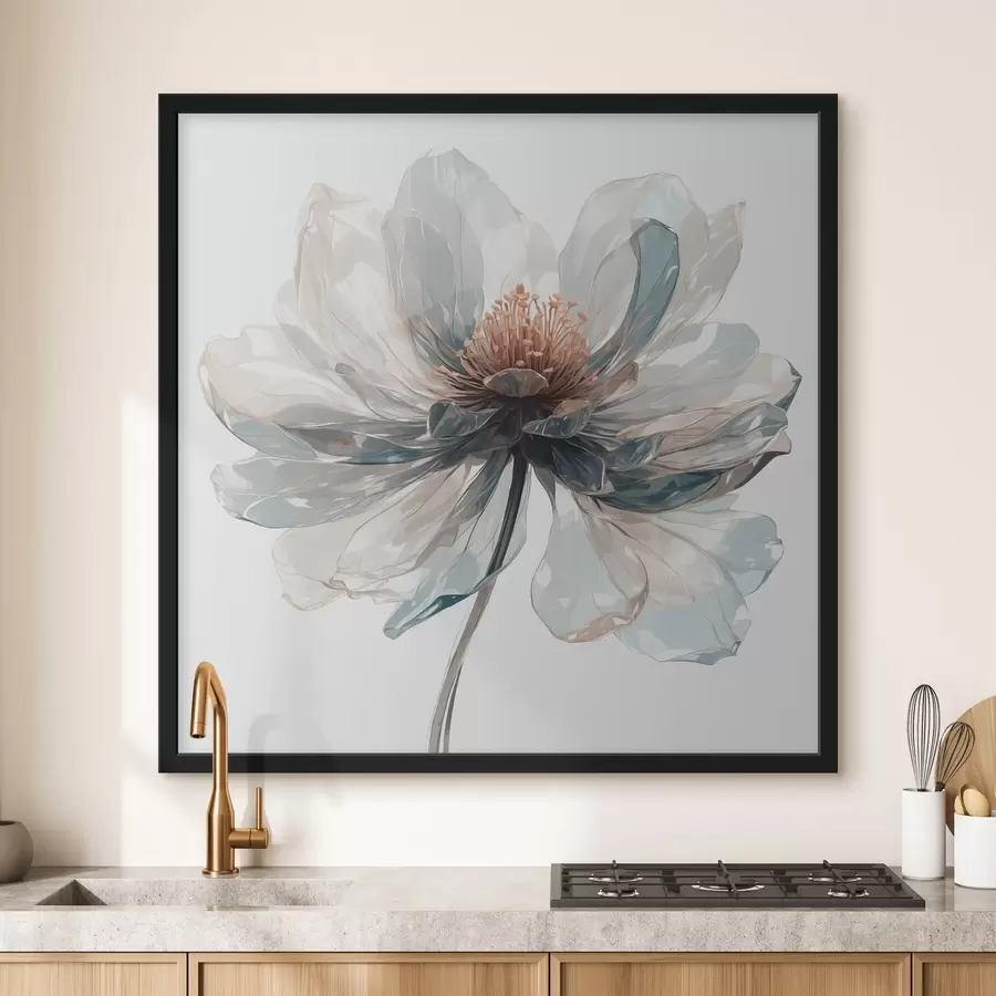 Fototapeedid Läbipaistev sinine lill valgel taustal f40067