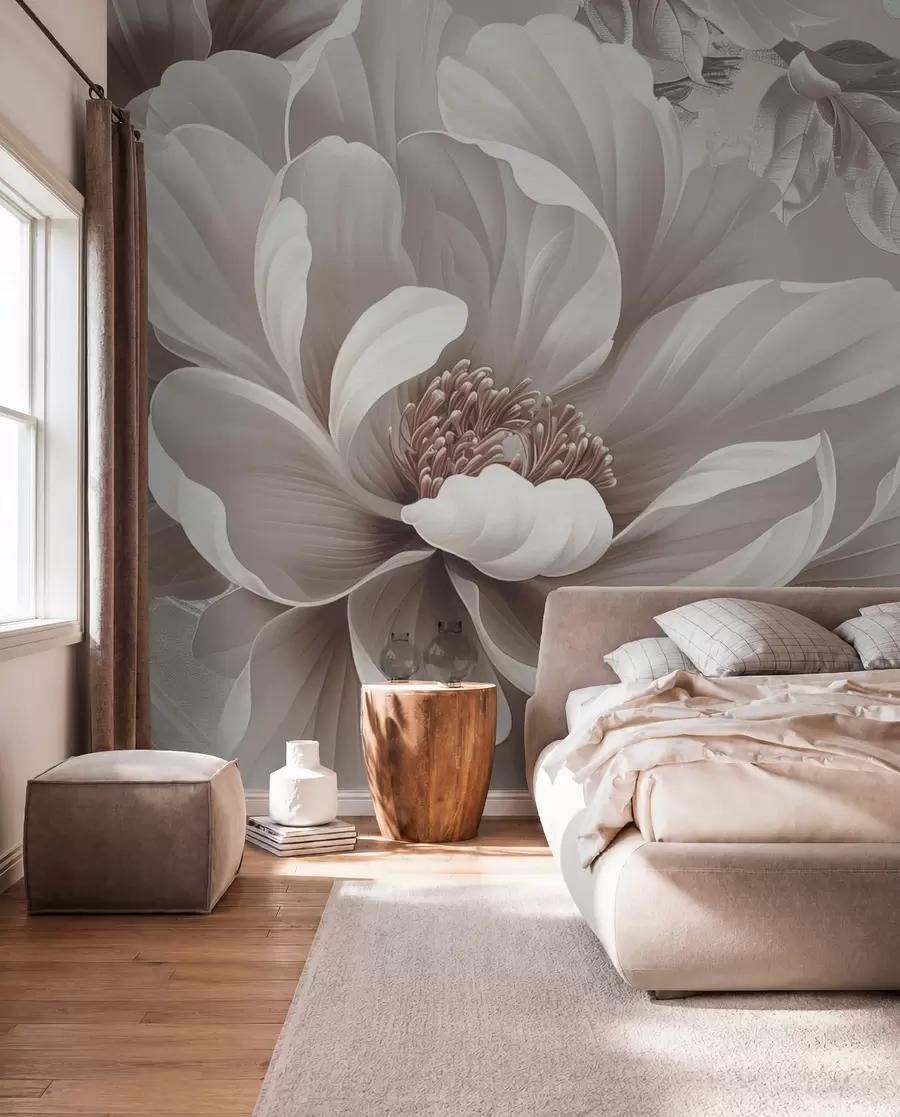 Fototapeedid Suur tolmune roosa lill grunge seinal w08181v1