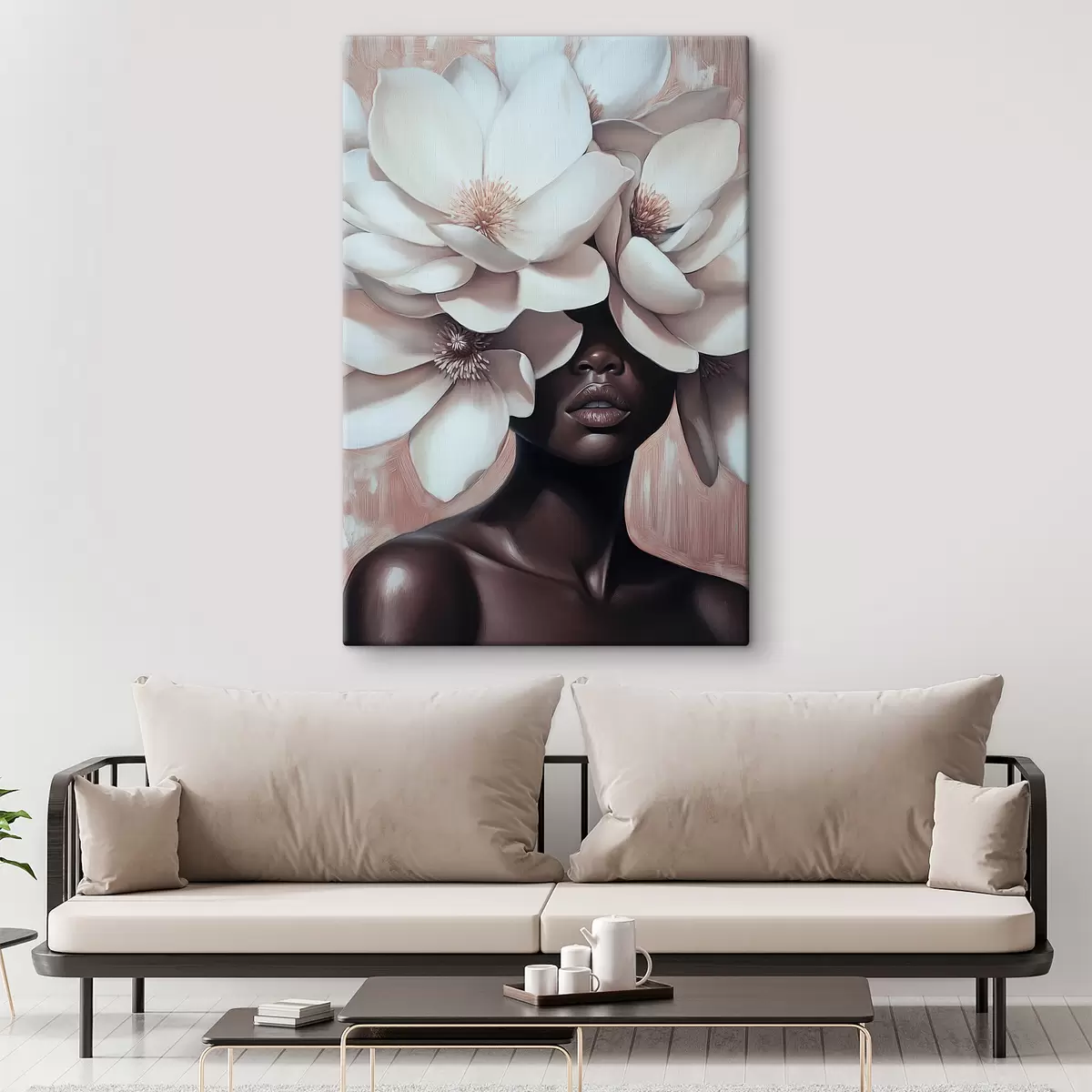 Pilt Naine lilledega peas s39899