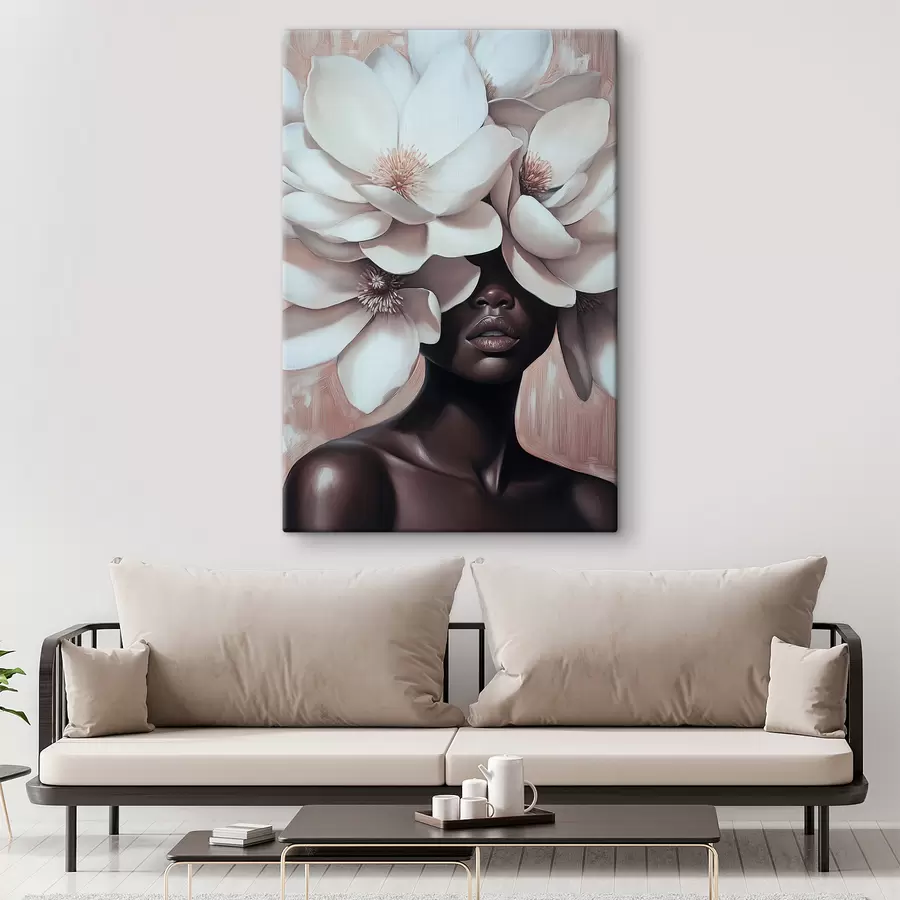 Pilt Naine lilledega peas s39899