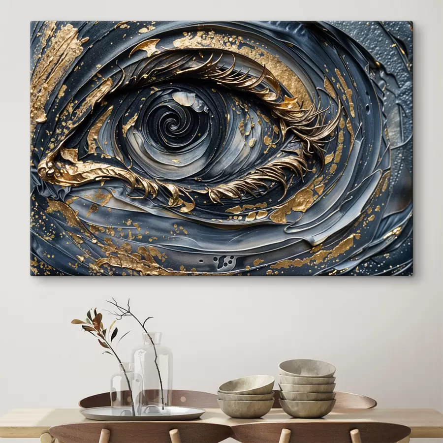 Pilt Abstraktne kunst silmast, keerukate keerlevate mustrite ja tekstuuridega s40175