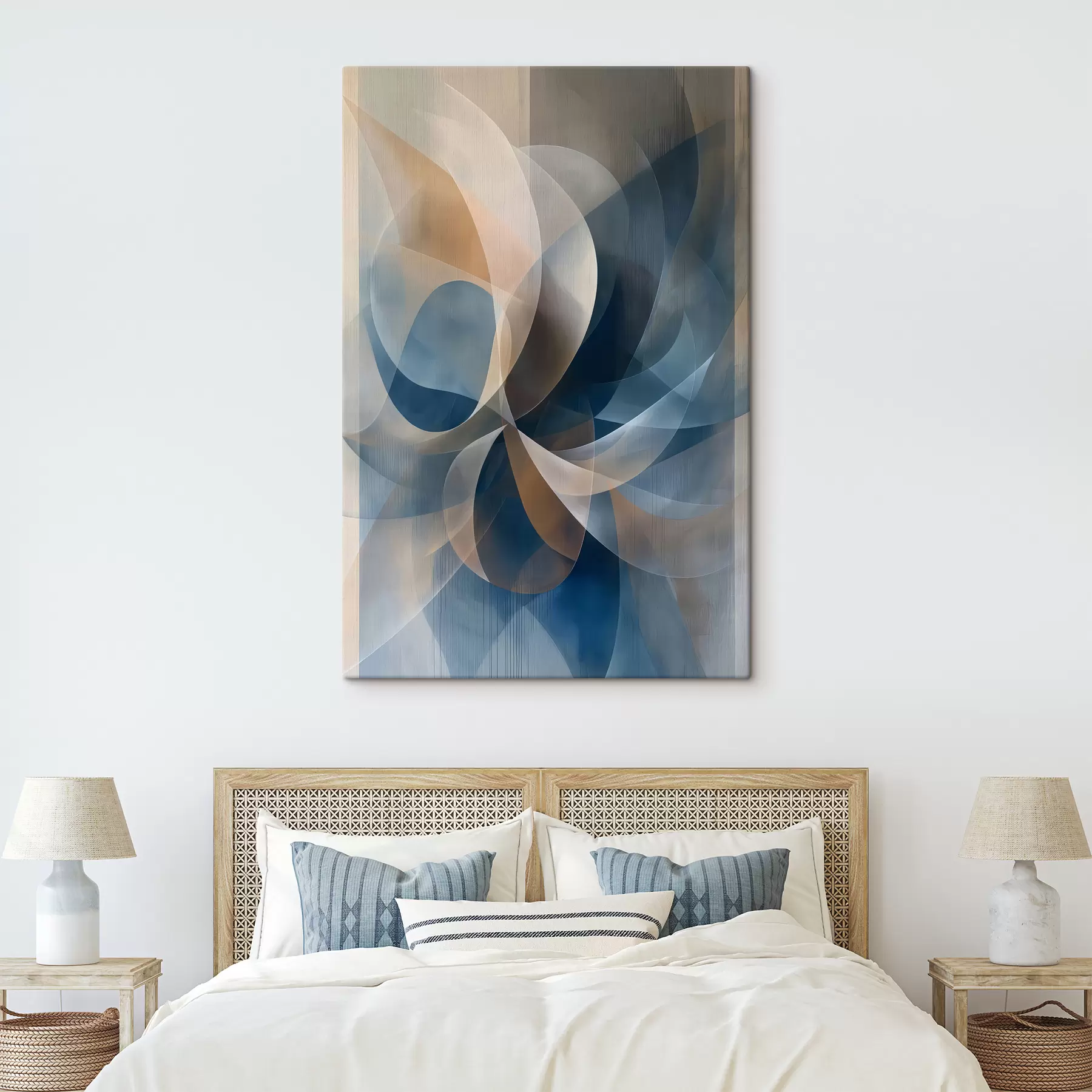 Fototapeedid sinine beež abstraktne lill s40245