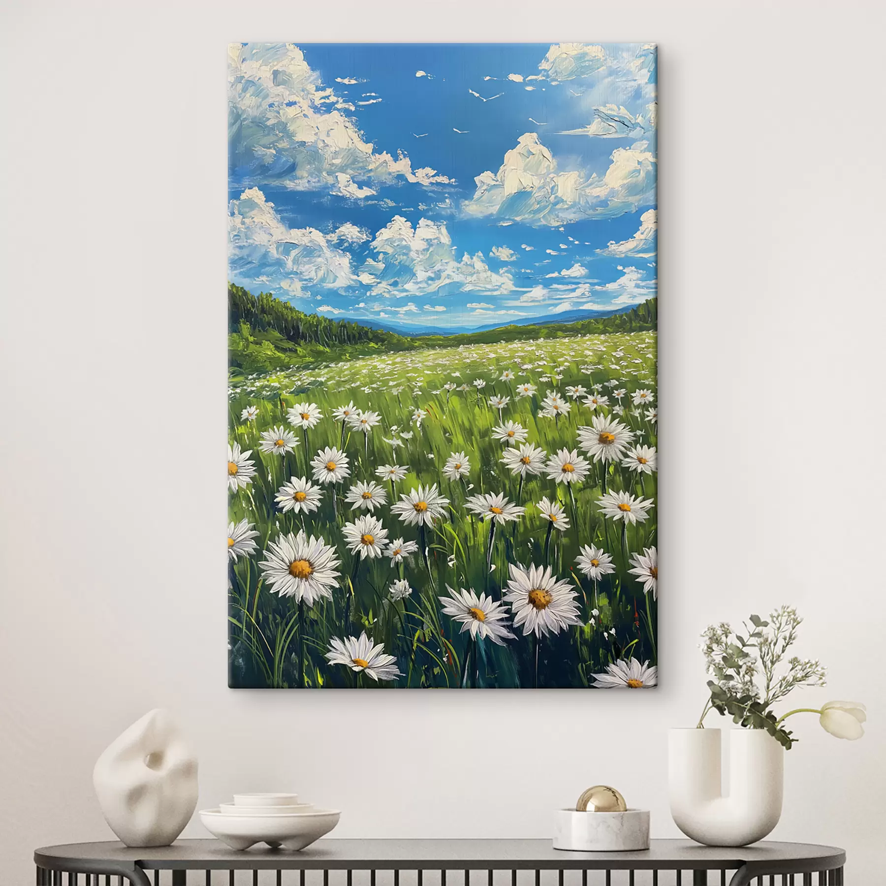 Fototapeedid karikakrate maastik põllul s40255