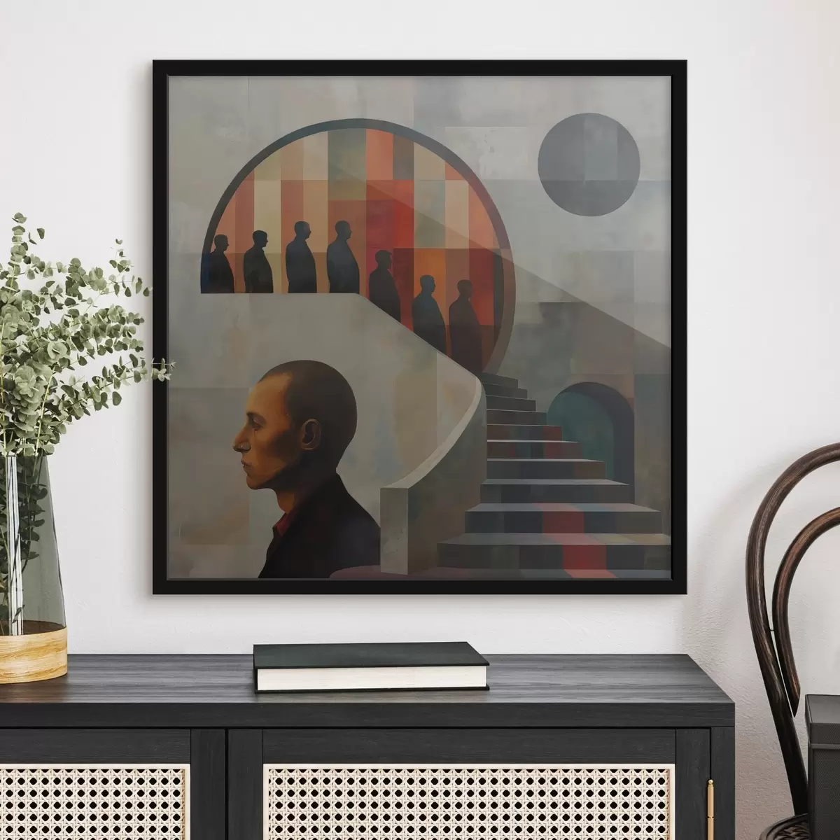 Plakat kaasaegne treppide illustratsioon f40238