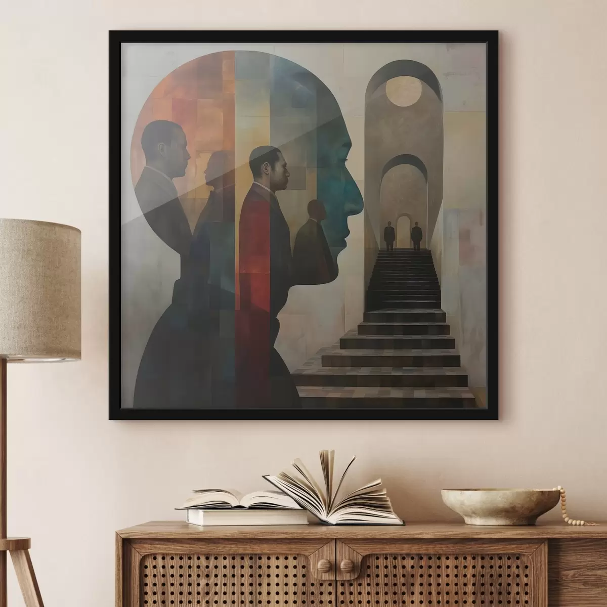 Plakat kaasaegsed meeste profiilid kunstis f40239