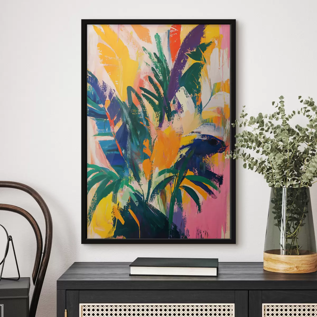 Plakat Abstraktsed eksootilised lehed f40264