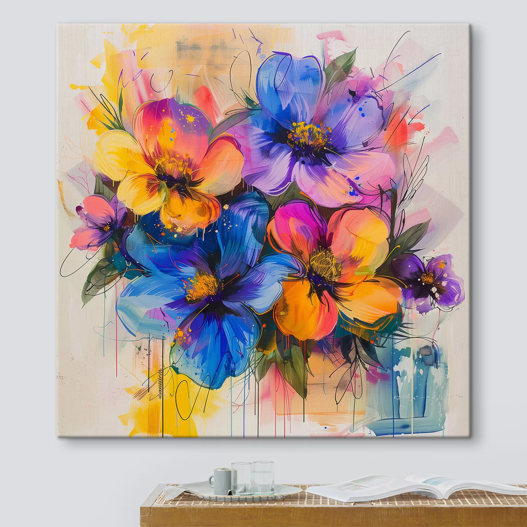 Fototapeedid Lilled abstraktsel taustal s40373