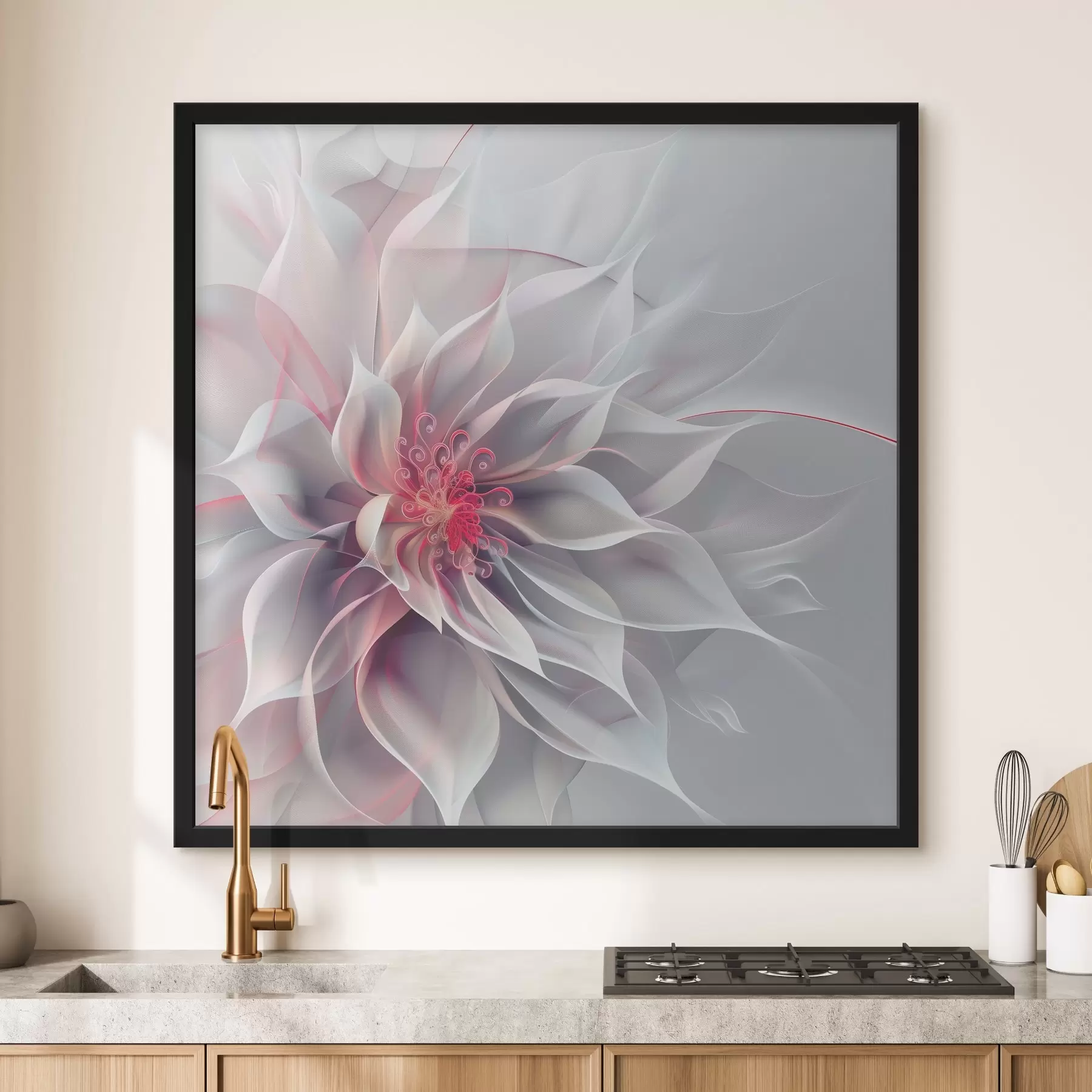 Pilt Valge abstraktne lill f40360