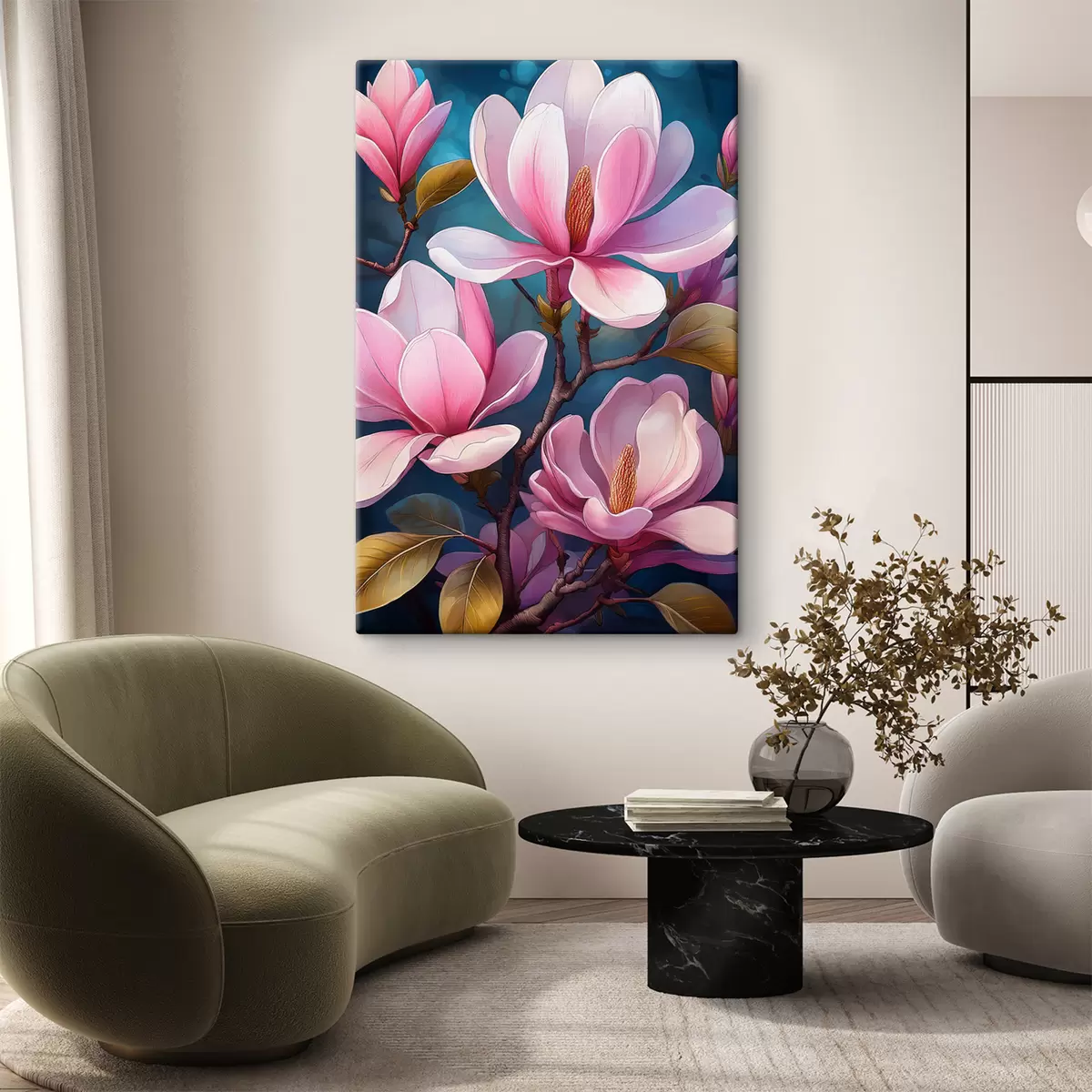 Pilt magnoolia lilled, roosa magnoolia, suured õied s40425