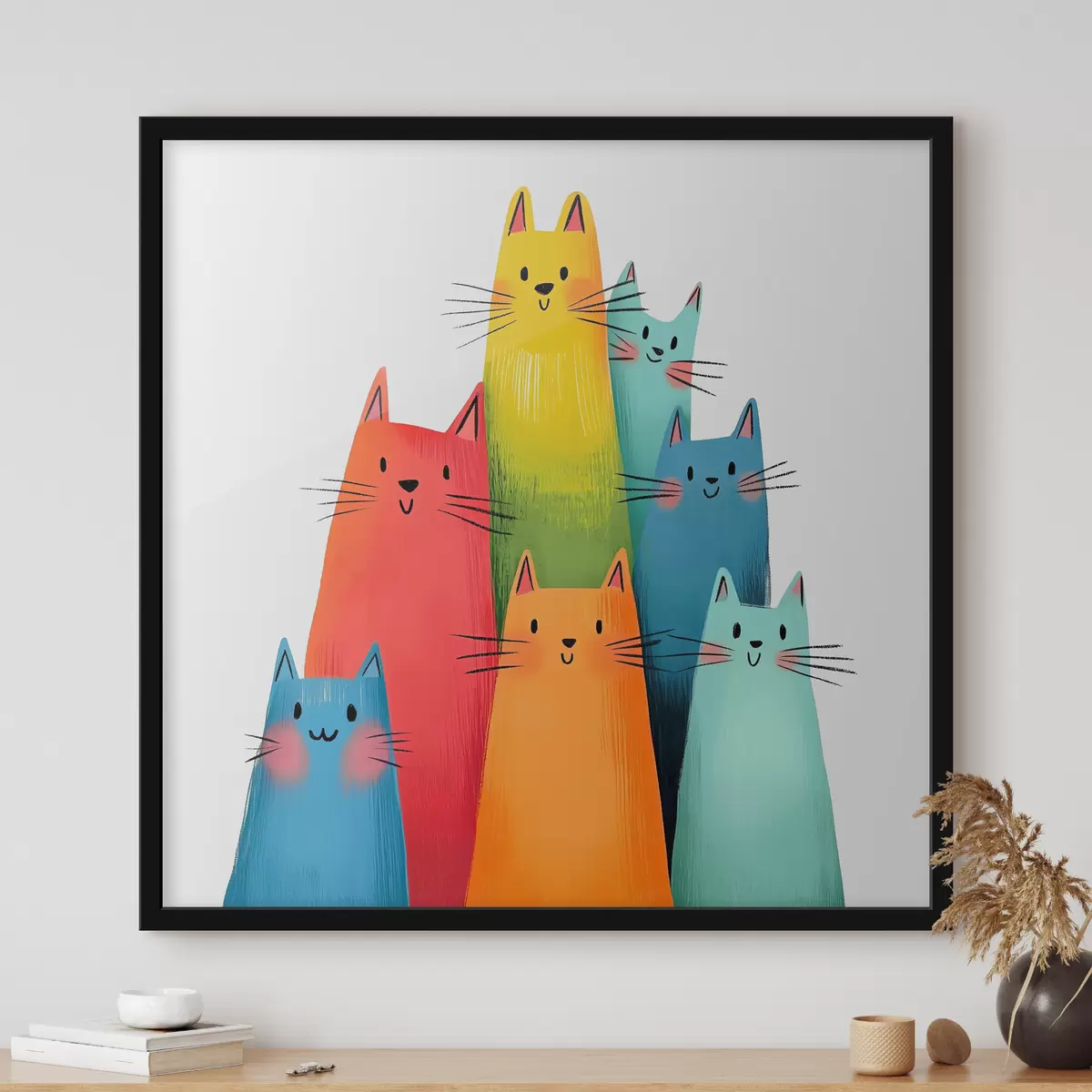 Plakat Abstraktsed kirjud kassid f40041