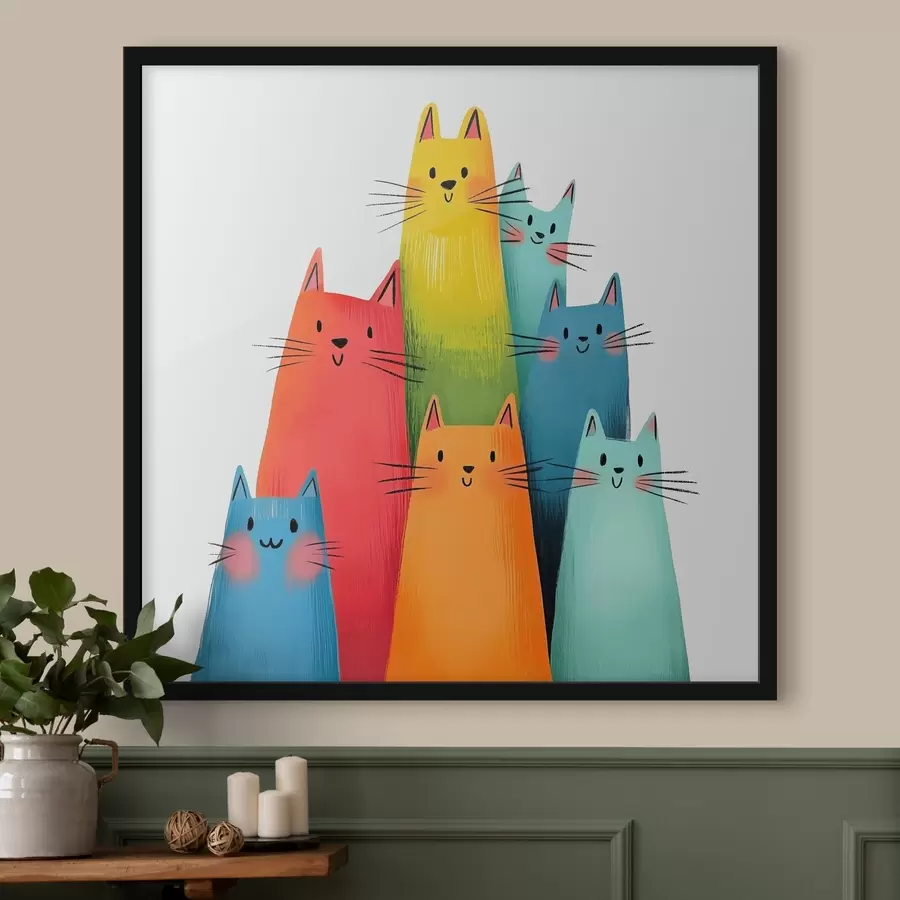 Pilt Abstraktsed kirjud kassid f40041