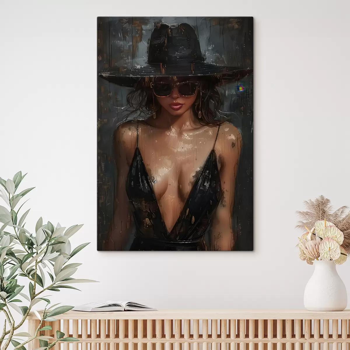 Pilt Tüdruk musta kleidi ja musta mütsiga s40441