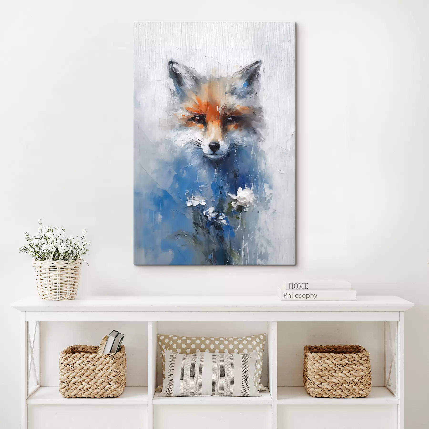 Fototapeedid Rebase abstraktne portree sinistes värvilaikudes s40524