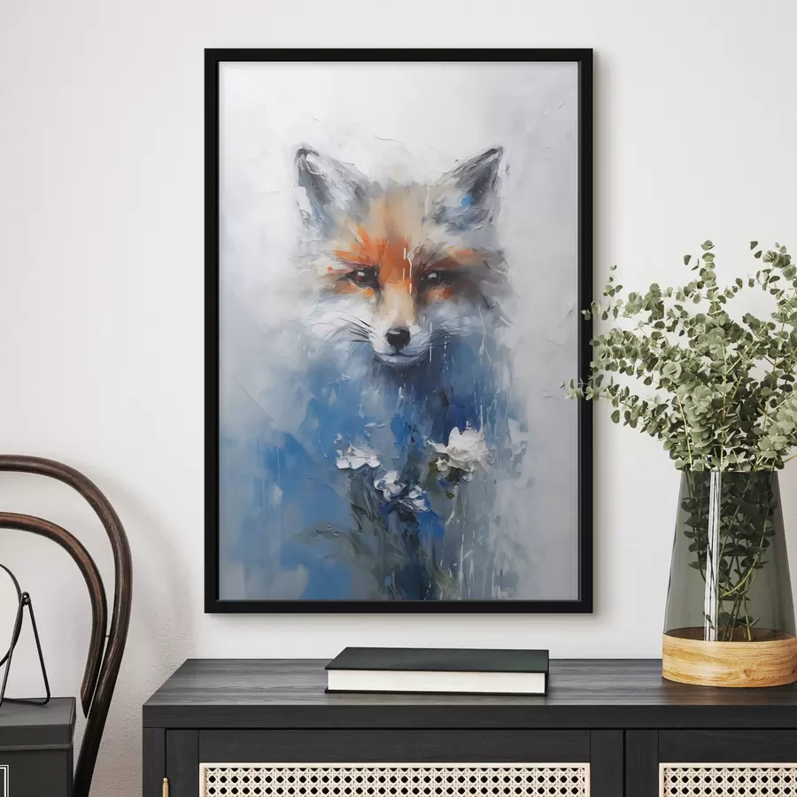 Fototapeedid Rebase abstraktne portree sinistes värvilaikudes f40524