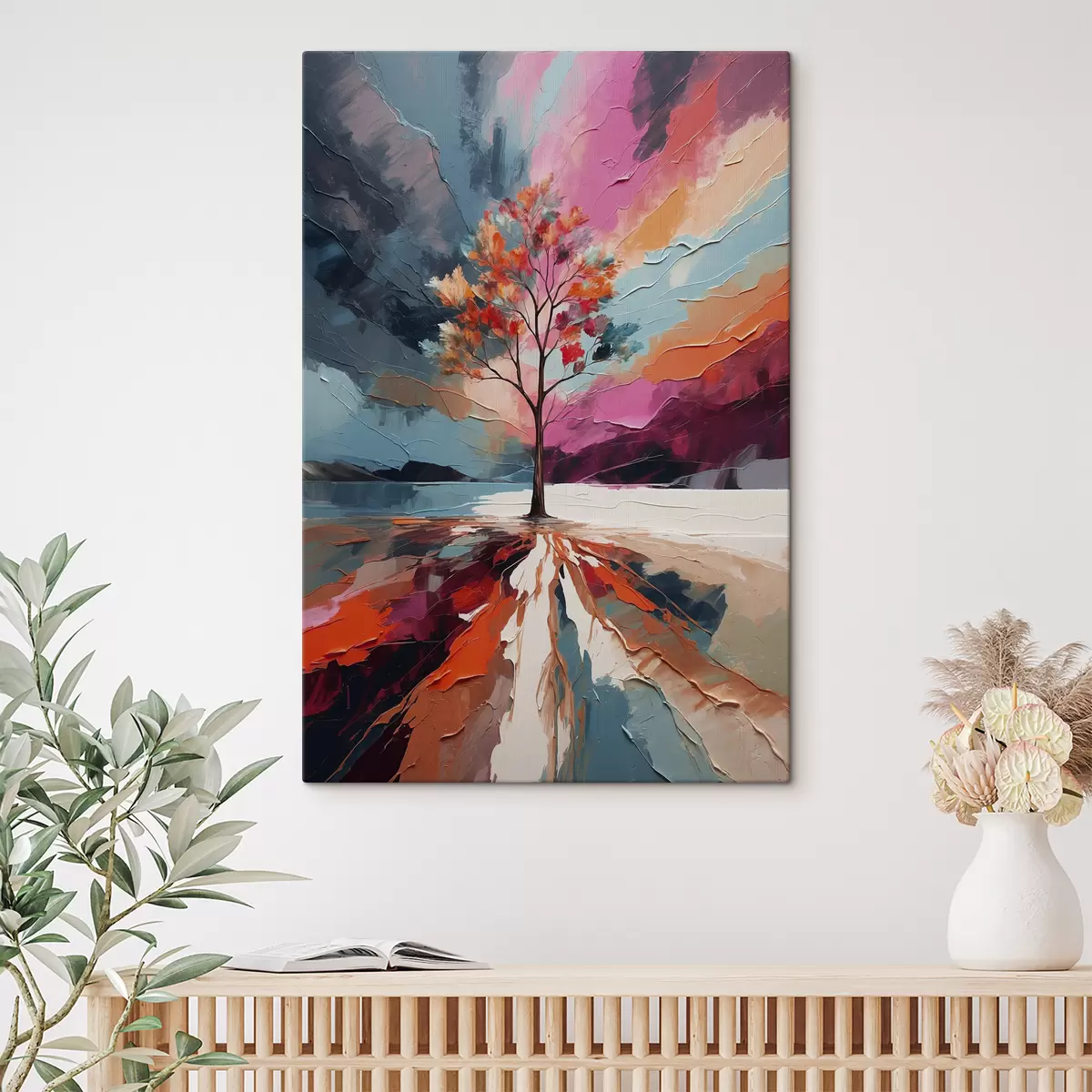 Pilt Abstraktne akrüülmaal puuga s40461