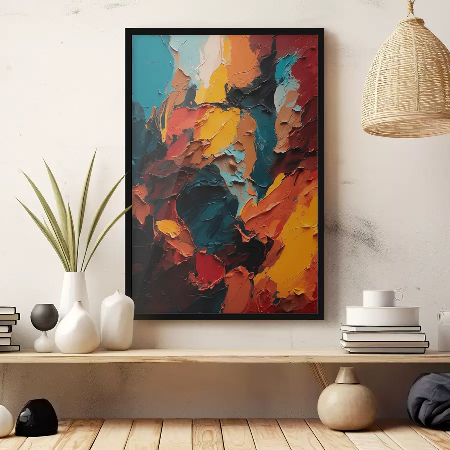 Fototapeedid Abstraktne mitmevärviline õlimaal f40457