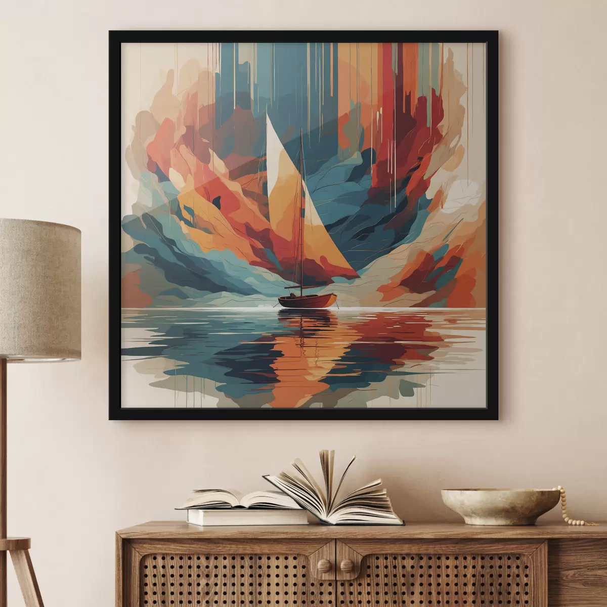 Plakat Paat järvel vektorgraafikas f40462