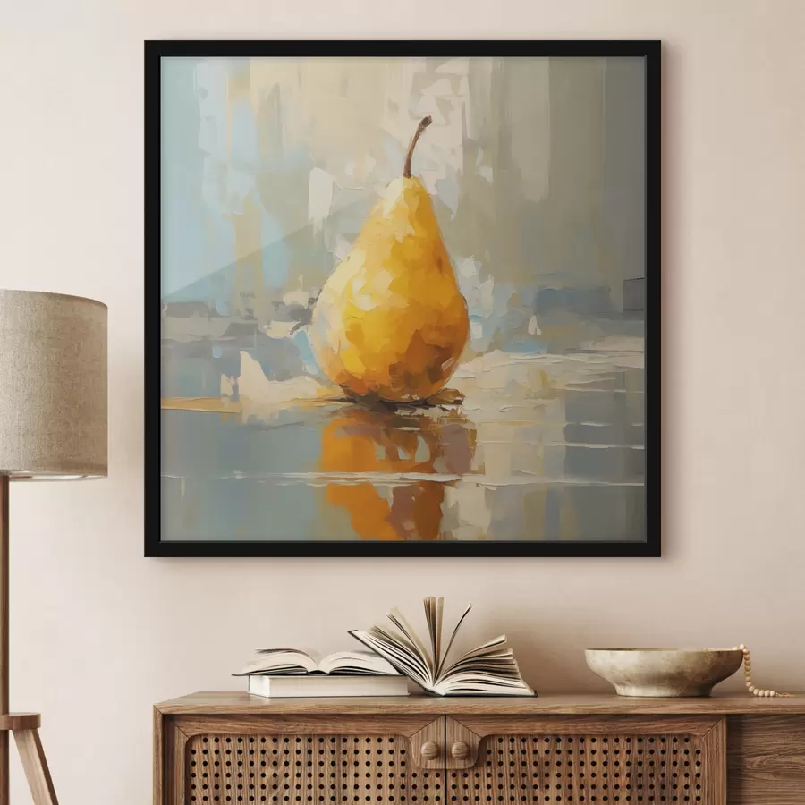 Pilt Pirn pastelsel taustal, kollane, oranž, hall värvus f40690