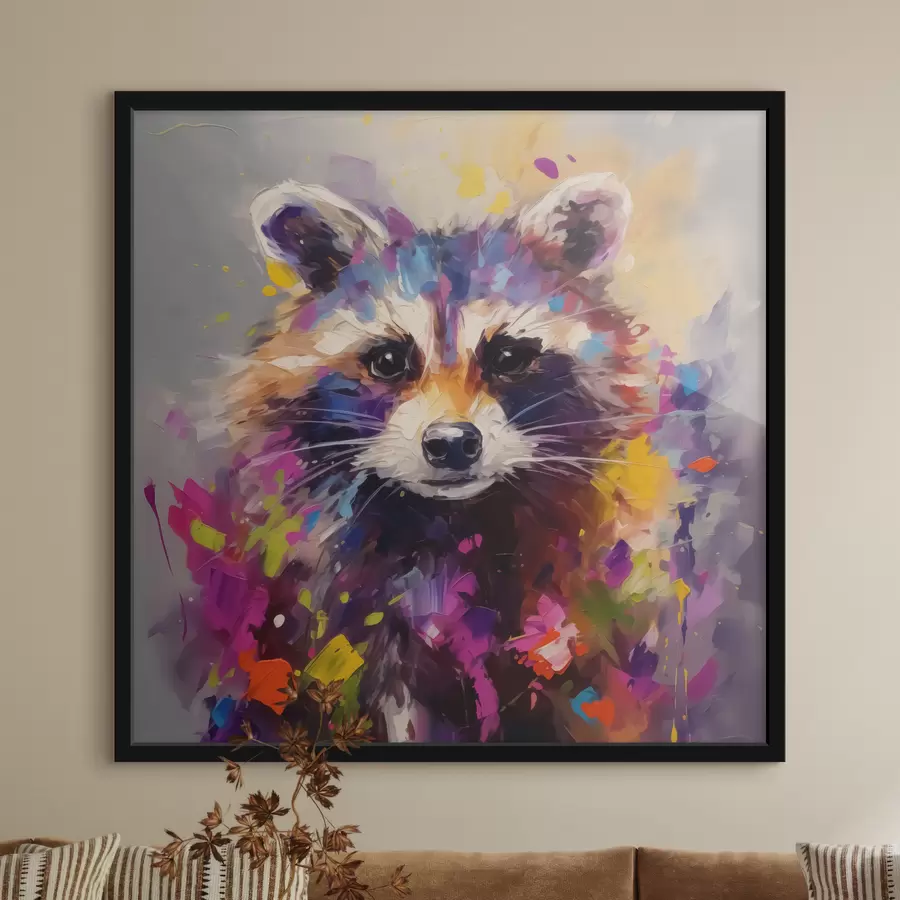 Fototapeedid Abstraktne portree pesukaru erksates värvides f40691