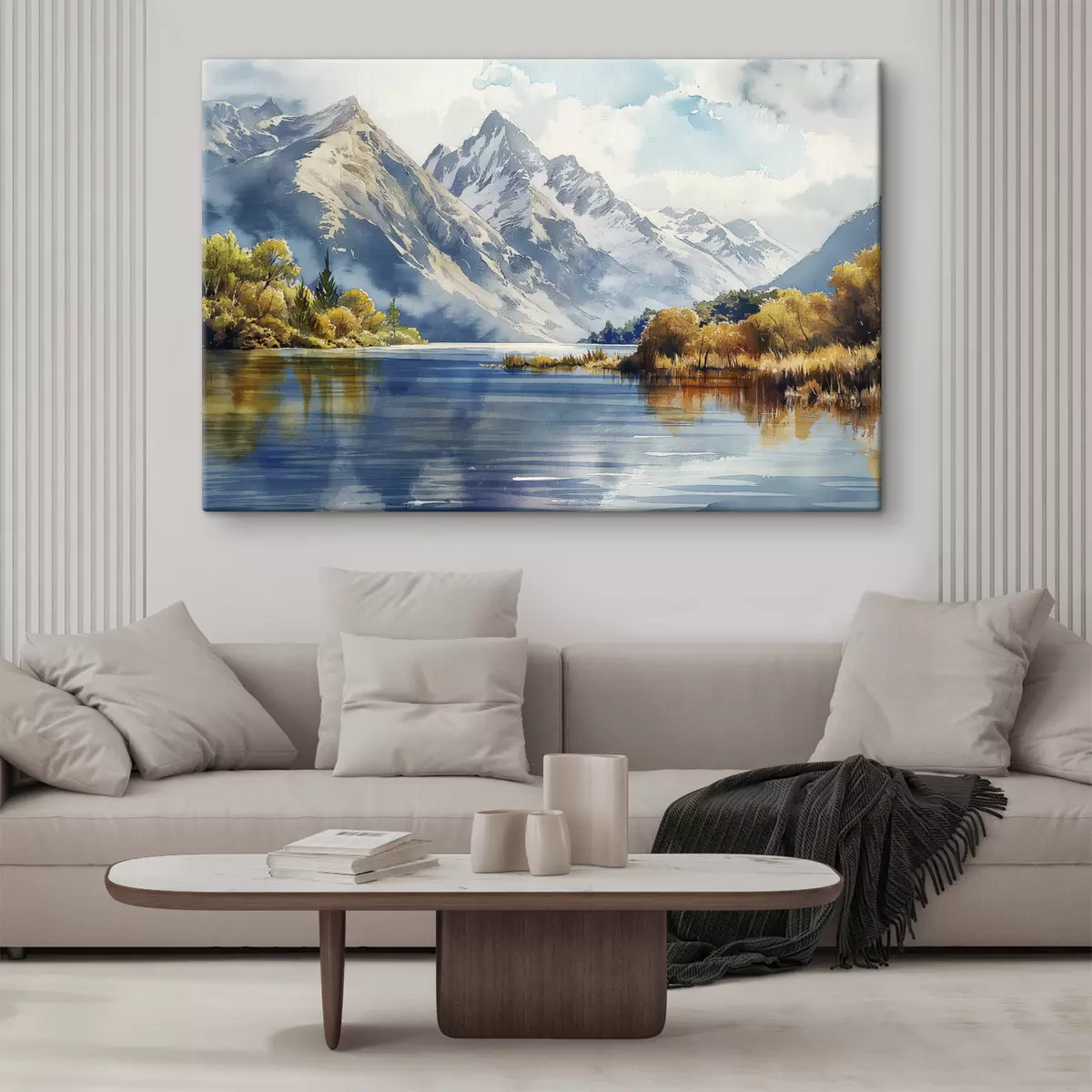 Pilt Sügisene mägimaastik, jõgi, puud s40309