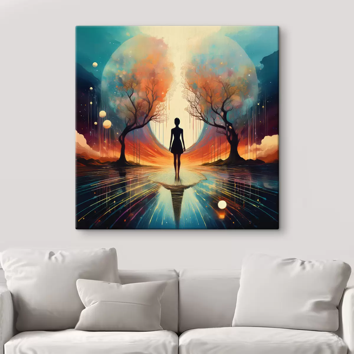 Pilt siluett puude vahel, eneseteadvus, eneserefleksioon s40713