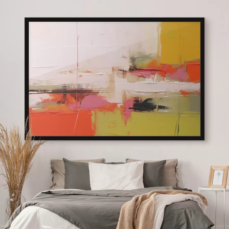 Fototapeedid Abstraktsed värvilöögid, punane, kollane, roheline, oranž värv f40747