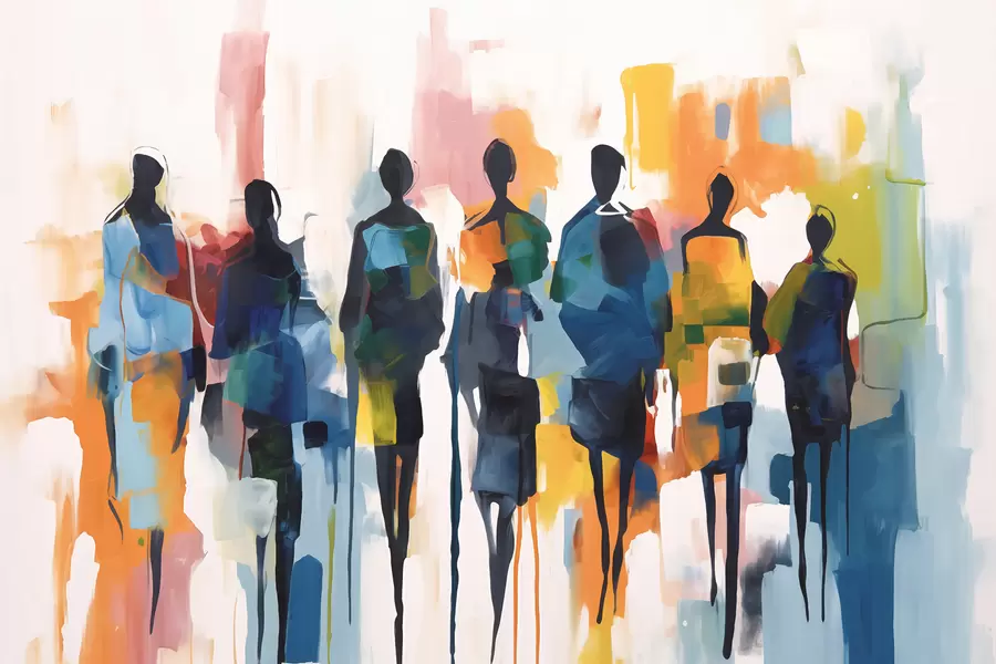 Fototapeedid Abstraktsete inimeste siluetid w01559