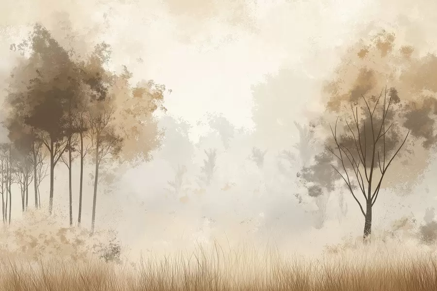 Fototapeedid Loodusmaastikud, puud metsas, grunge tekstuur, beežid värvid w01564