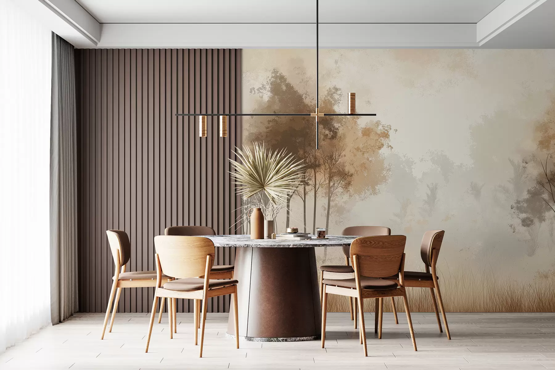 Fototapeedid Loodusmaastikud, puud metsas, grunge tekstuur, beežid värvid w01564