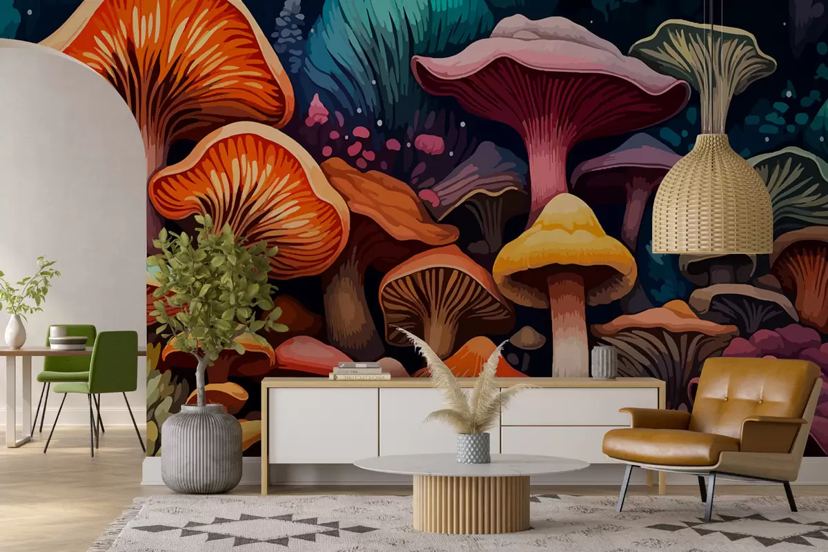 Fototapeedid Mitmevärvilised seened w01112