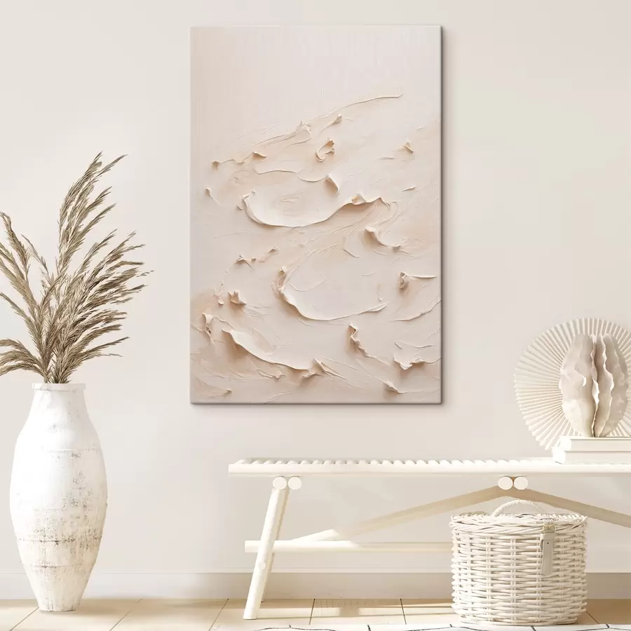 Pilt Abstraktne maal valge õlivärvidega s40623