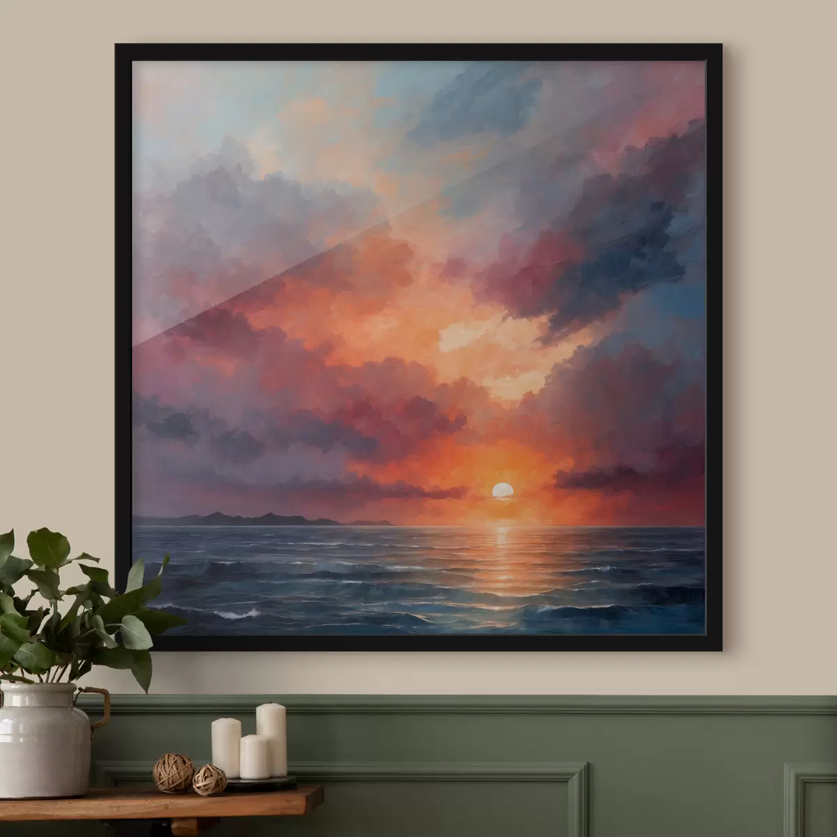 Plakat Päikeseloojang mere ääres f40631